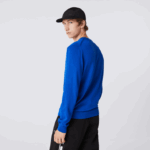 Lacoste suéter de gola redonda de algodão orgânico homens azul k1q 88BL1491 - Image 4