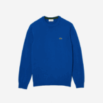 Lacoste suéter de gola redonda de algodão orgânico homens azul k1q 88BL1491 - Image 6