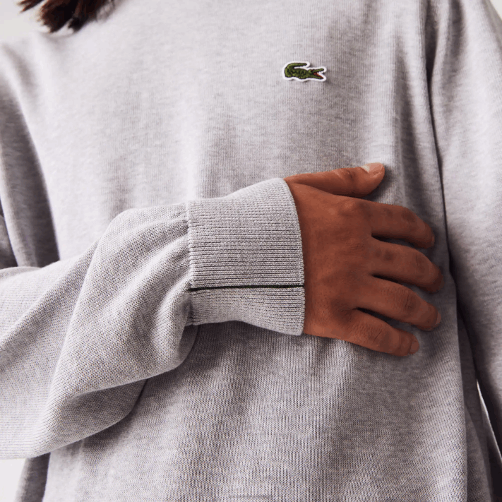 Lacoste suéter de gola redonda de algodão orgânico homens chine cinza cca 88BL1452 - Image 2