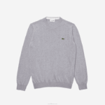 Lacoste suéter de gola redonda de algodão orgânico homens chine cinza cca 88BL1452 - Image 5