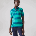Lacoste suéter de golfe de jérsei listrado esportivo mulheres verde kxd 88BL2489 - Image 4