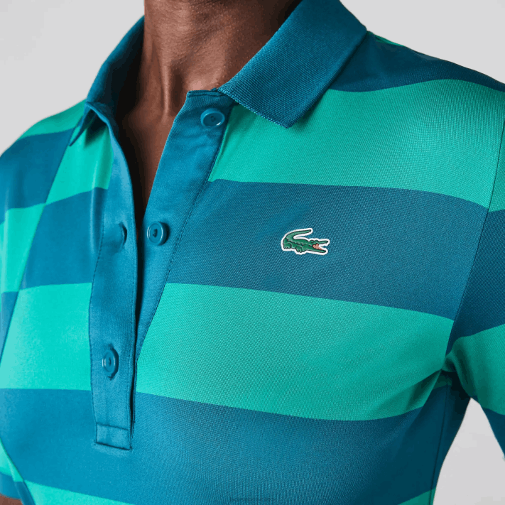 Lacoste suéter de golfe de jérsei listrado esportivo mulheres verde kxd 88BL2489 - Image 6
