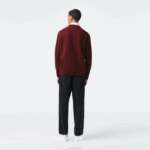 Lacoste suéter de lã com letras contrastantes de ajuste clássico homens laranja bordeaux 7h7 88BL1449 - Image 3