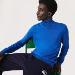 Lacoste suéter de lã merino gola alta homens azul k1q 88BL1594 - Image 2