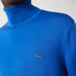 Lacoste suéter de lã merino gola alta homens azul k1q 88BL1594 - Image 5