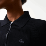 Lacoste suéter de malha com zíper mulheres preto 031 88BL2638 - Image 4