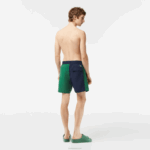 Lacoste sunga de poliéster reciclado colorblock homens azul marinho verde branco ast 88BL520 - Image 3