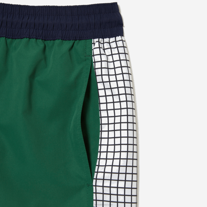 Lacoste sunga de poliéster reciclado colorblock homens azul marinho verde branco ast 88BL520 - Image 6