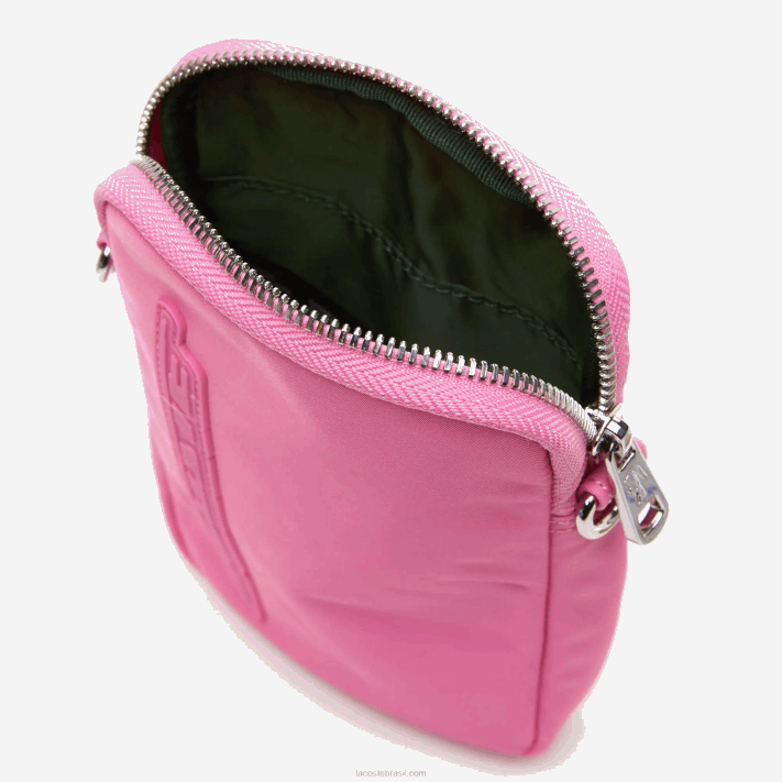 Lacoste suporte de smartphone de marca de contraste mulheres rosa selvagem corrida m00 88BL1977 - Image 4