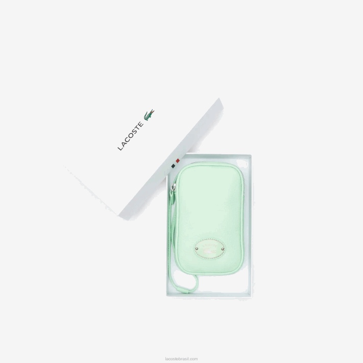 Lacoste suporte de telefone de crocodilo de contraste mulheres cinzas k93 88BL2894 - Image 4