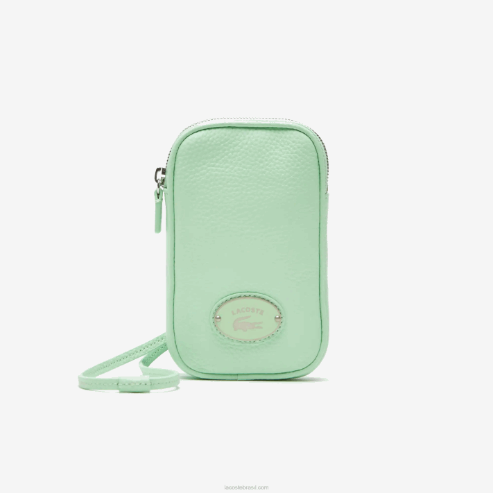 Lacoste suporte de telefone de crocodilo de contraste mulheres cinzas k93 88BL2894 - Image 1