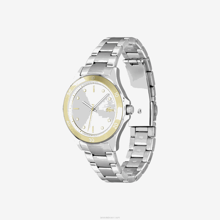 Lacoste swing relógio de aço inoxidável de 3 mãos mulheres cinza 000 88BL2918 - Image 2