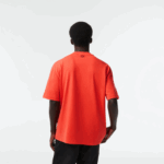 Lacoste t-shirt com estampa de jérsei de algodão solto homens laranja 02k 88BL145 - Image 3
