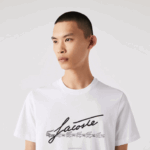 Lacoste t-shirt de algodão com gola redonda e estampa de crocodilo homens branco 001 88BL761 - Image 2