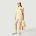 Lacoste t-shirt de algodão salpicado com pochete de verão ao vivo homens amarelo hbz 88BL936 - Image 2