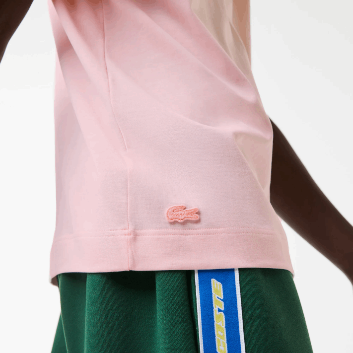 Lacoste t-shirt de crocodilo oversized de ajuste relaxado homens rosa claro t03 88BL610 - Image 4