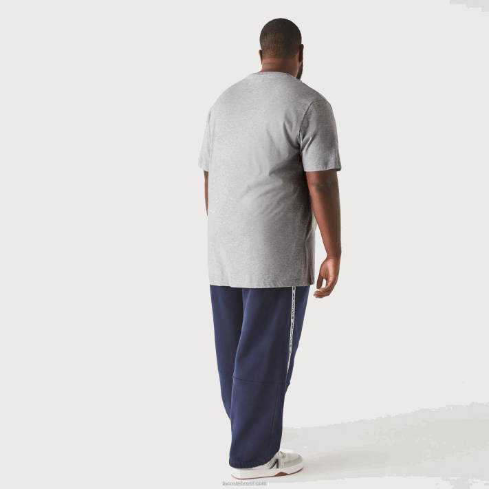 Lacoste t-shirt de jérsei de algodão xl gola redonda homens chine cinza cca 88BL757 - Image 3
