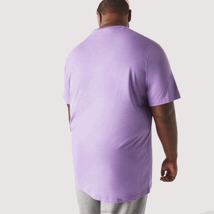 Lacoste t-shirt de jérsei de algodão xl gola redonda homens gfu roxo 88BL829 - Image 3