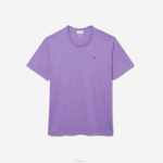 Lacoste t-shirt de jérsei de algodão xl gola redonda homens gfu roxo 88BL829 - Image 5