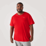 Lacoste t-shirt de jérsei de algodão xl gola redonda homens vermelho 240 88BL756