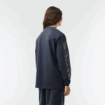 Lacoste t-shirt de manga comprida em jérsei de algodão solto homens kxe azul 88BL176 - Image 3