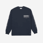 Lacoste t-shirt de manga comprida em jérsei de algodão solto homens kxe azul 88BL176 - Image 4