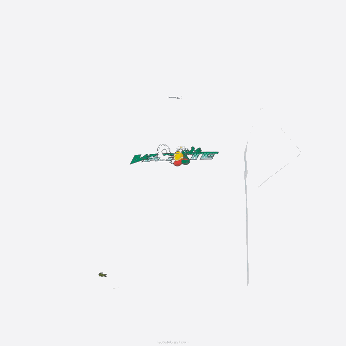 Lacoste t-shirt de marca em jersey de algodão orgânico crianças branco sbh 88BL3040 - Image 1
