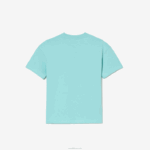 Lacoste t-shirt de marca em jersey de algodão orgânico crianças verde claro branco y7i 88BL3039 - Image 4