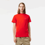 Lacoste t-shirt em piquê de algodão orgânico slim fit homens vermelho s5h 88BL121