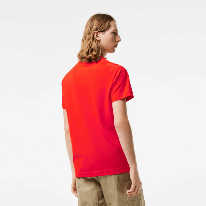 Lacoste t-shirt em piquê de algodão orgânico slim fit homens vermelho s5h 88BL121 - Image 3