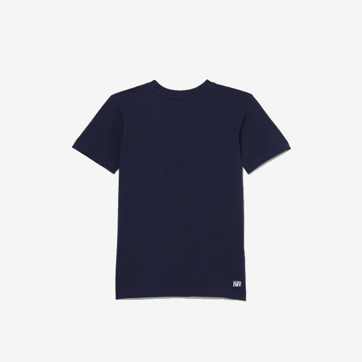 Lacoste t-shirt oversized croc camisa técnica de tênis esportivo crianças azul marinho vi3 88BL3023 - Image 2