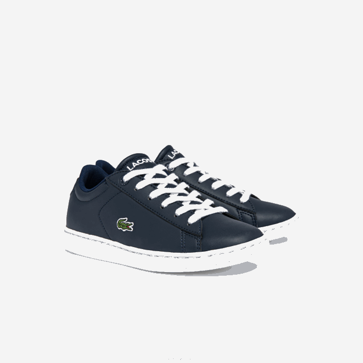 Lacoste tênis carnaby com contraste de cor sintética crianças marinho e branco 092 88BL3256 - Image 2