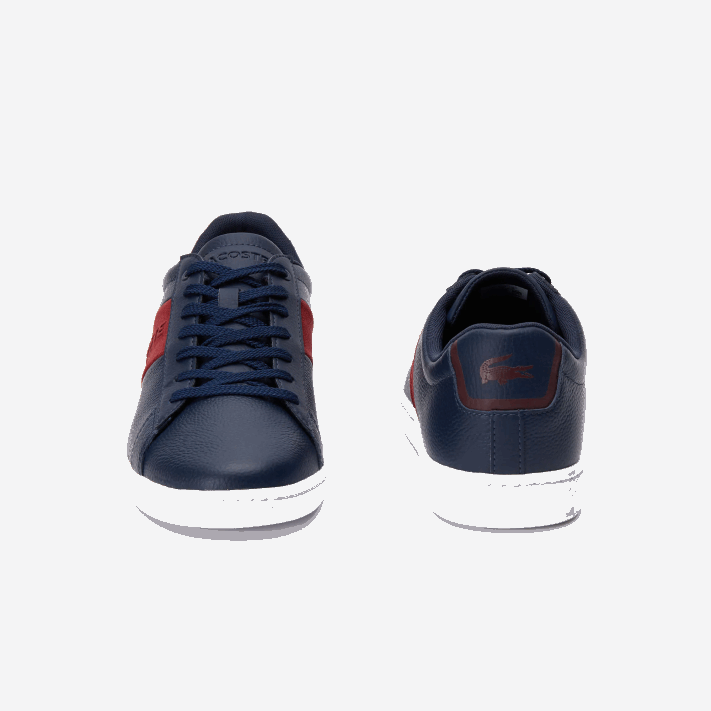 Lacoste tênis carnaby evo couro e camurça homens marinho e vermelho escuro 5a5 88BL1717 - Image 4
