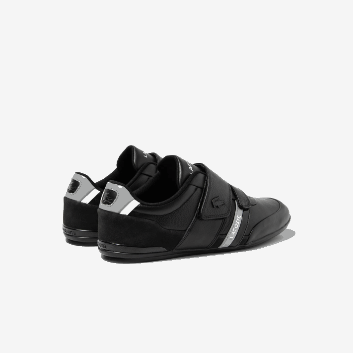 Lacoste tênis de couro com tira misano homens preto e cinza claro 2a2 88BL1726 - Image 3