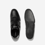 Lacoste tênis de couro com tira misano homens preto e cinza claro 2a2 88BL1726 - Image 4