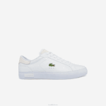 Lacoste tênis de couro polido powercourt homens branco 21g 88BL1845