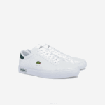 Lacoste tênis de couro powercourt homens branco e verde escuro 1r5 88BL1806 - Image 2