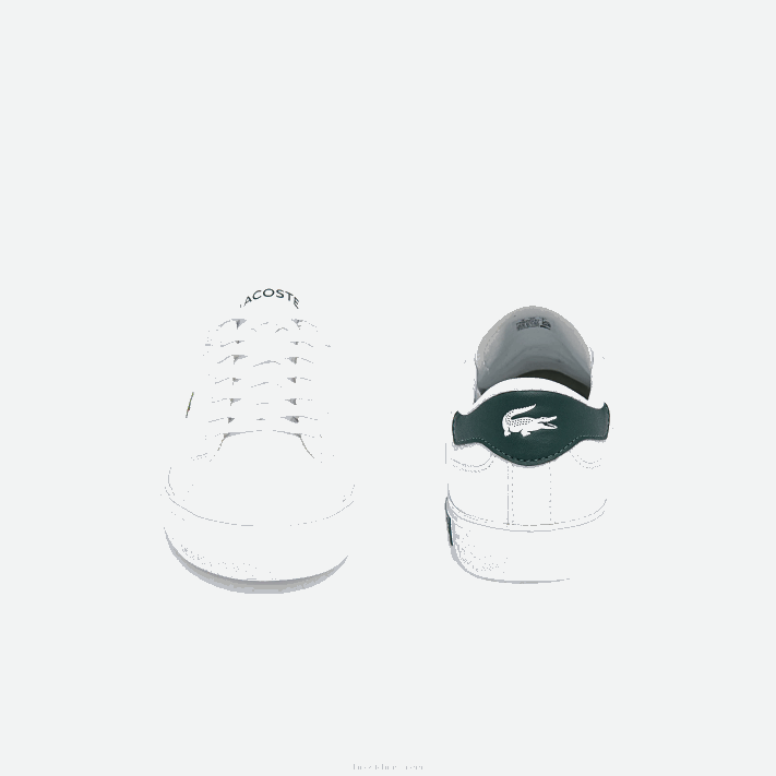 Lacoste tênis de couro powercourt homens branco e verde escuro 1r5 88BL1806 - Image 5