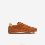 Lacoste tênis de salto alto em tecido angular homens marrom branco 2c3 88BL1800