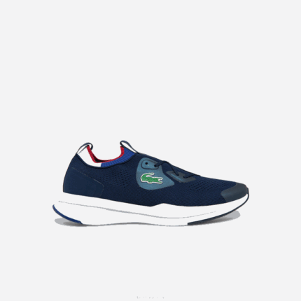 Lacoste tênis de tecido de malha run spin homens marinho e branco 092 88BL1862