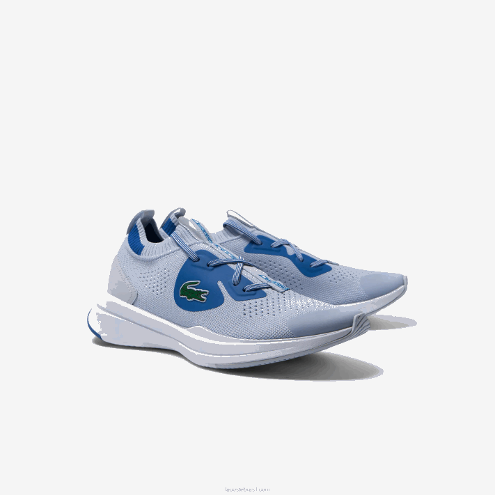 Lacoste tênis de tecido de malha run spin juniores azul claro 52c 88BL3312 - Image 2