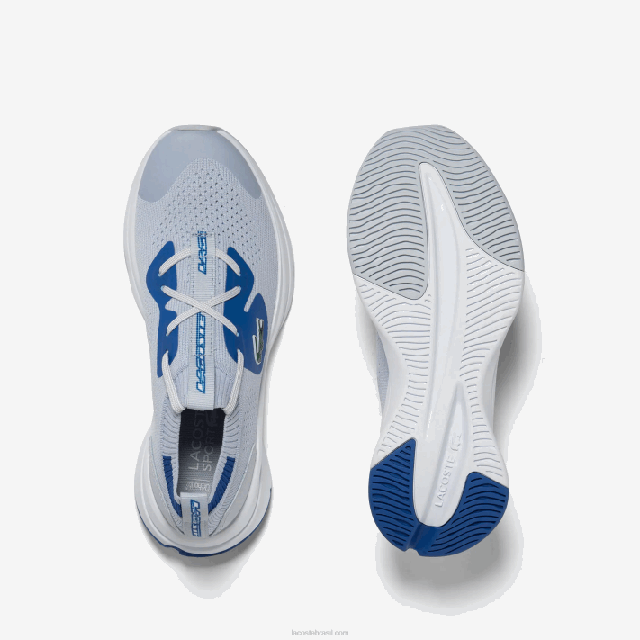 Lacoste tênis de tecido de malha run spin juniores azul claro 52c 88BL3312 - Image 4