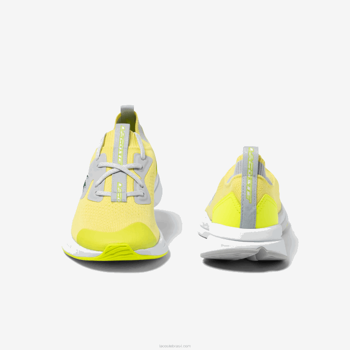 Lacoste tênis de tecido de malha run spin juniores ylw/lt gry 382 88BL3313 - Image 4