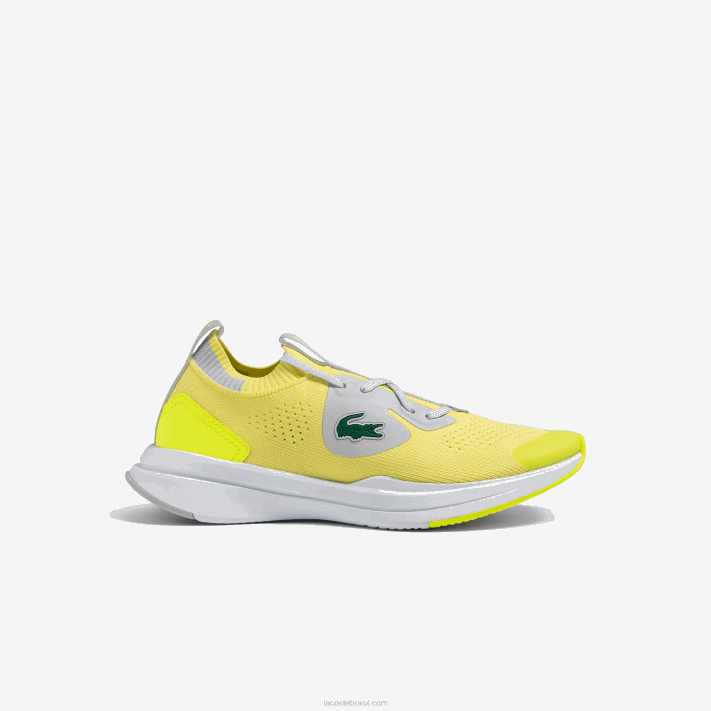 Lacoste tênis de tecido de malha run spin juniores ylw/lt gry 382 88BL3313 - Image 1