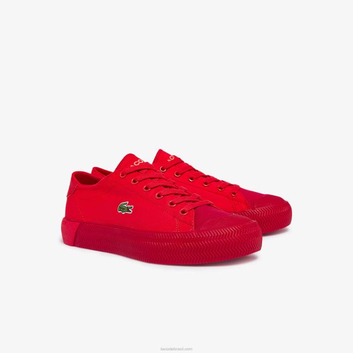Lacoste tênis em tons de lona gripshot mulheres vermelho vermelho rr1 88BL2748 - Image 2
