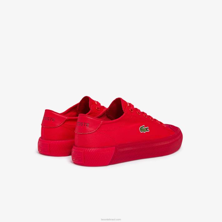 Lacoste tênis em tons de lona gripshot mulheres vermelho vermelho rr1 88BL2748 - Image 3