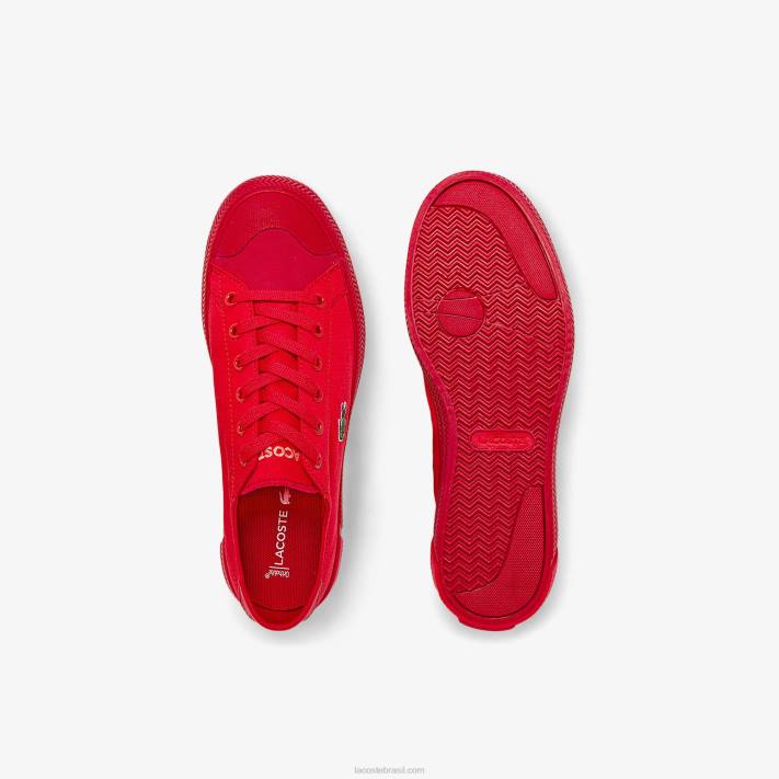 Lacoste tênis em tons de lona gripshot mulheres vermelho vermelho rr1 88BL2748 - Image 4
