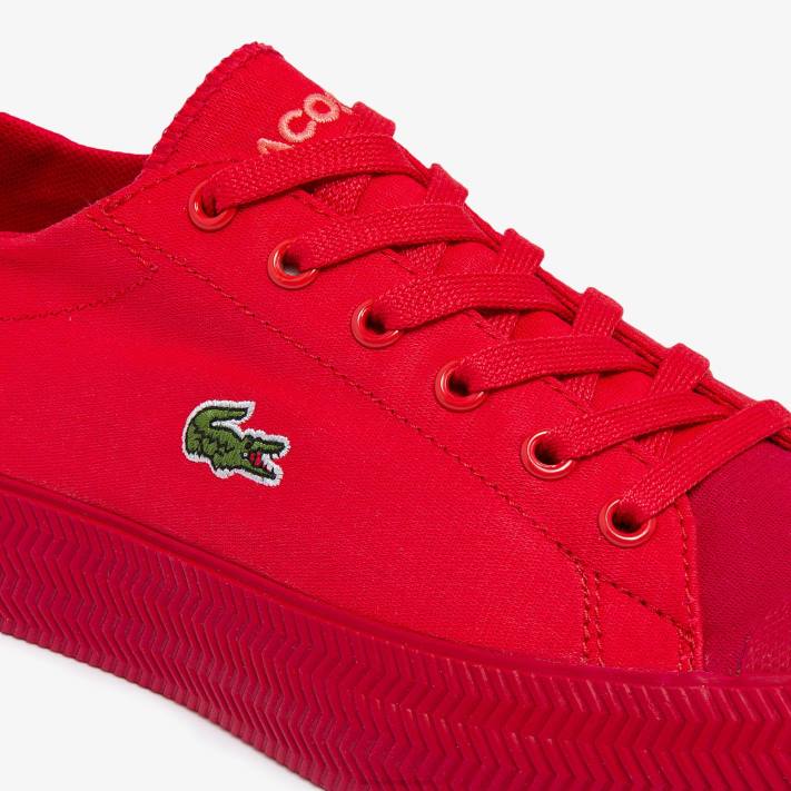 Lacoste tênis em tons de lona gripshot mulheres vermelho vermelho rr1 88BL2748 - Image 6