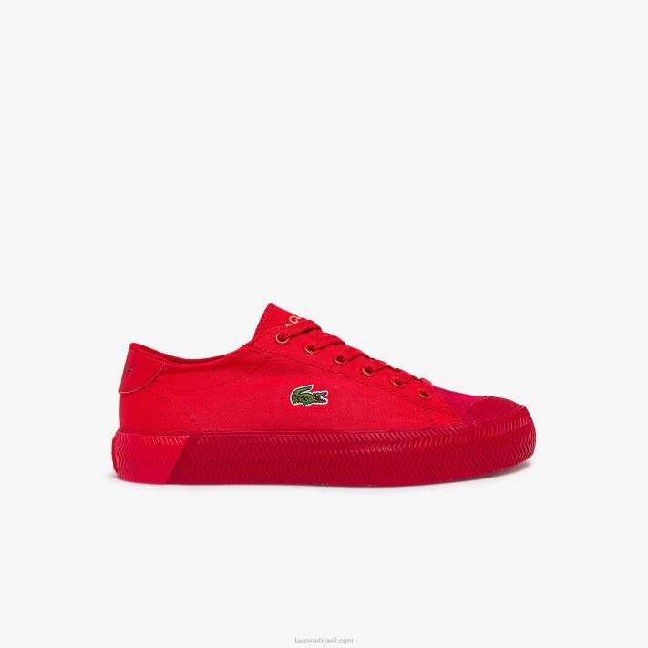 Lacoste tênis em tons de lona gripshot mulheres vermelho vermelho rr1 88BL2748 - Image 1