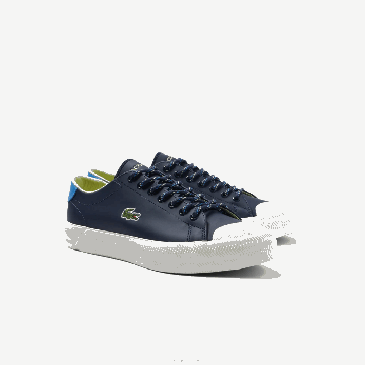 Lacoste tênis gripshot de couro e camurça homens marinho e off white j18 88BL1899 - Image 2